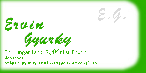 ervin gyurky business card